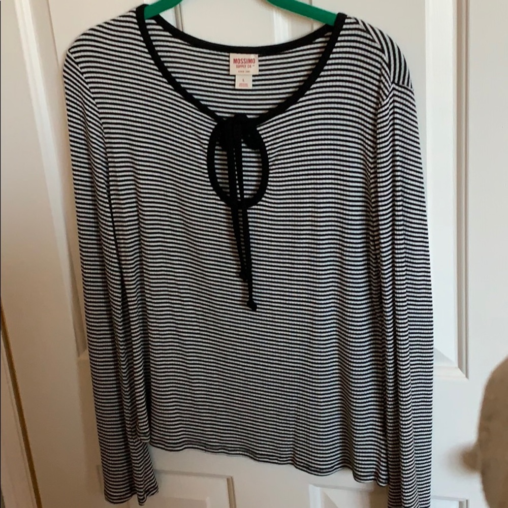 Striped Long Bell Sleeve Top